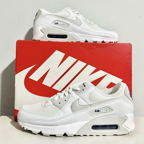 Nike Air Max 90 “Team White Royal” Men’s Size 9.5 Cushioned Lifestyle Sneakers